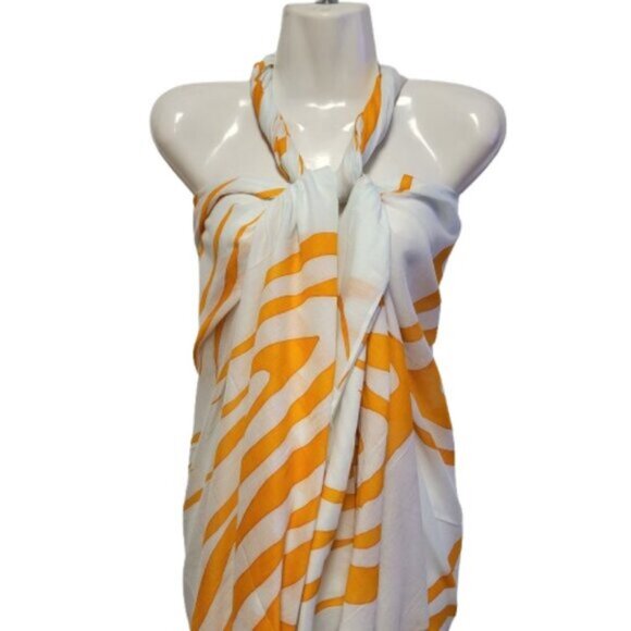 Womens Sarong Coverup Hand Painted Swimsuit Wrap Skirt Batik Pareo Beachwear NEW - Picture 2 of 5